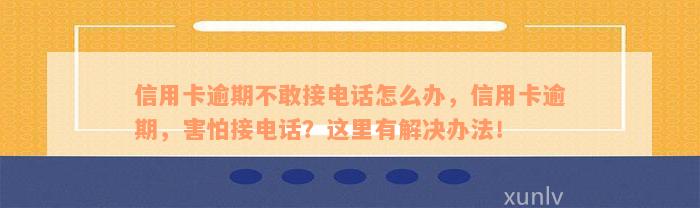 信用卡逾期不敢接电话怎么办，信用卡逾期，害怕接电话？这里有解决办法！