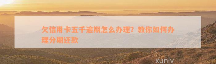 欠信用卡五千逾期怎么办理？教你如何办理分期还款