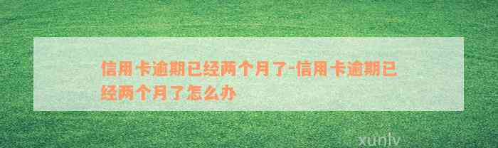 信用卡逾期已经两个月了-信用卡逾期已经两个月了怎么办