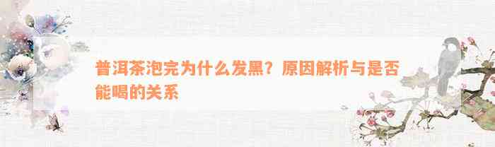 普洱茶泡完为什么发黑？原因解析与是否能喝的关系