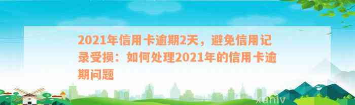 2021年信用卡逾期2天，避免信用记录受损：如何处理2021年的信用卡逾期问题