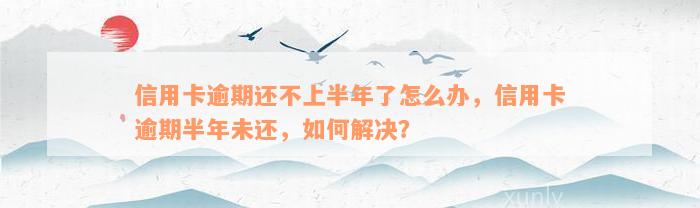 信用卡逾期还不上半年了怎么办，信用卡逾期半年未还，如何解决？