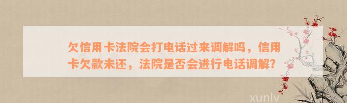 欠信用卡法院会打电话过来调解吗，信用卡欠款未还，法院是否会进行电话调解？