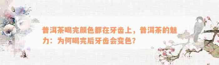 普洱茶喝完颜色都在牙齿上，普洱茶的魅力：为何喝完后牙齿会变色？