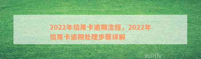 2022年信用卡逾期流程，2022年信用卡逾期处理步骤详解