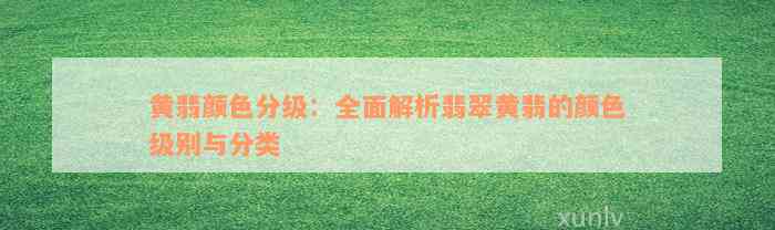 黄翡颜色分级：全面解析翡翠黄翡的颜色级别与分类