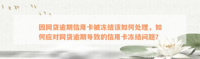 因网贷逾期信用卡被冻结该如何处理，如何应对网贷逾期导致的信用卡冻结问题？