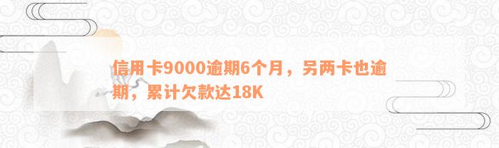 信用卡9000逾期6个月，另两卡也逾期，累计欠款达18K