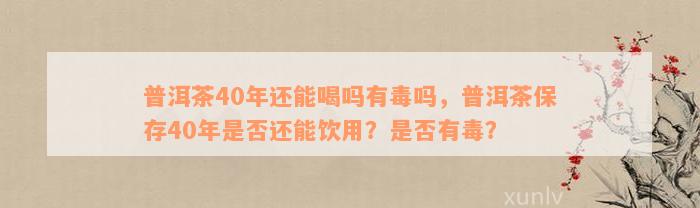 普洱茶40年还能喝吗有毒吗，普洱茶保存40年是否还能饮用？是否有毒？