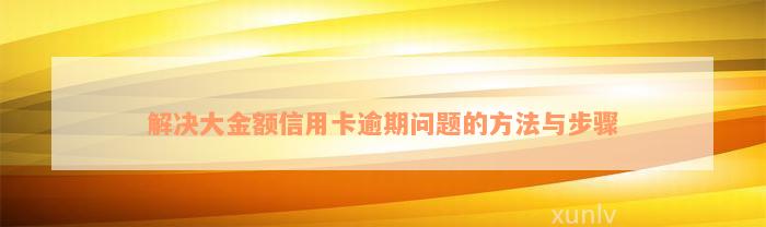 解决大金额信用卡逾期问题的方法与步骤