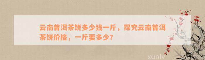 云南普洱茶饼多少钱一斤，探究云南普洱茶饼价格，一斤要多少？