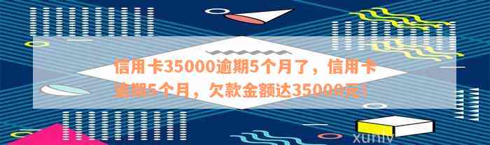 信用卡35000逾期5个月了，信用卡逾期5个月，欠款金额达35000元！