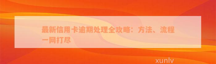 最新信用卡逾期处理全攻略：方法、流程一网打尽