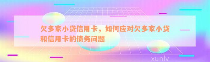 欠多家小贷信用卡，如何应对欠多家小贷和信用卡的债务问题