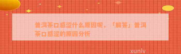 普洱茶口感涩什么原因呢，「解答」普洱茶口感涩的原因分析