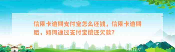 信用卡逾期支付宝怎么还钱，信用卡逾期后，如何通过支付宝偿还欠款？