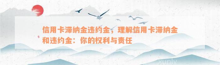 信用卡滞纳金违约金，理解信用卡滞纳金和违约金：你的权利与责任