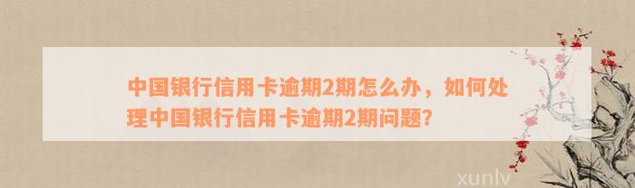 中国银行信用卡逾期2期怎么办，如何处理中国银行信用卡逾期2期问题？