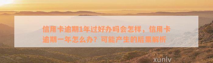 信用卡逾期1年过好办吗会怎样，信用卡逾期一年怎么办？可能产生的后果解析