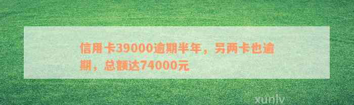 信用卡39000逾期半年，另两卡也逾期，总额达74000元