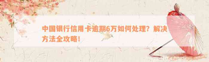 中国银行信用卡逾期6万如何处理？解决方法全攻略！