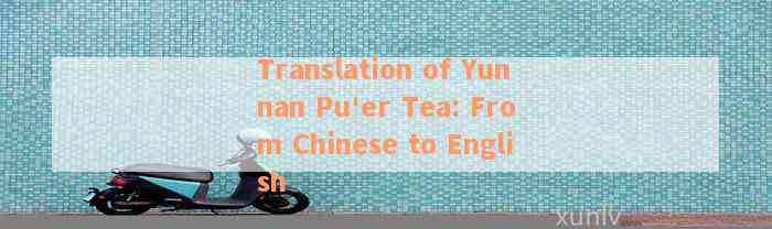 Translation of Yunnan Pu'er Tea: From Chinese to English