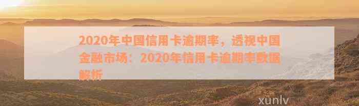 2020年中国信用卡逾期率，透视中国金融市场：2020年信用卡逾期率数据解析