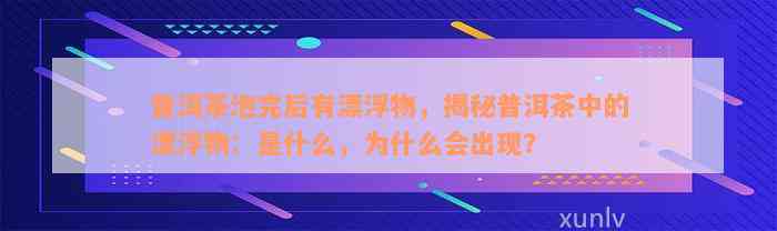 普洱茶泡完后有漂浮物，揭秘普洱茶中的漂浮物：是什么，为什么会出现？