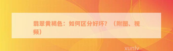 翡翠黄褐色：如何区分好坏？（附图、视频）