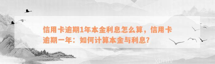 信用卡逾期1年本金利息怎么算，信用卡逾期一年：如何计算本金与利息？