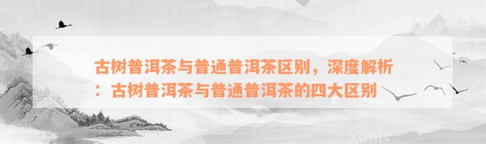 古树普洱茶与普通普洱茶区别，深度解析：古树普洱茶与普通普洱茶的四大区别