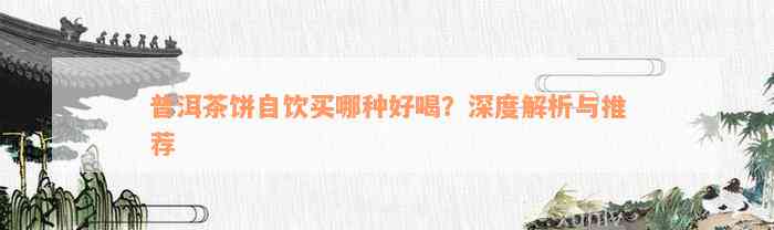 普洱茶饼自饮买哪种好喝？深度解析与推荐