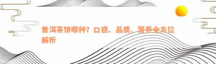 普洱茶饼哪种？口感、品质、营养全方位解析