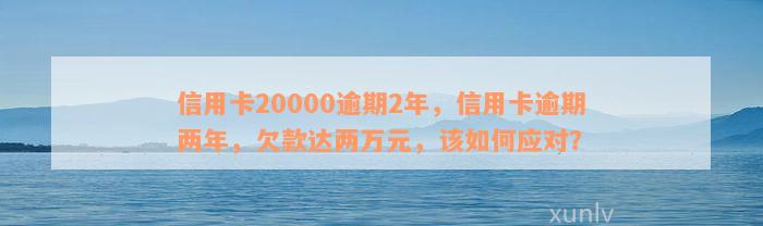 信用卡20000逾期2年，信用卡逾期两年，欠款达两万元，该如何应对？