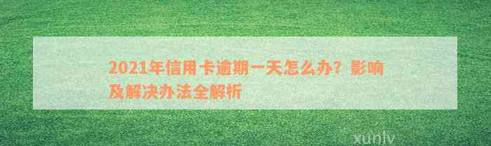 2021年信用卡逾期一天怎么办？影响及解决办法全解析