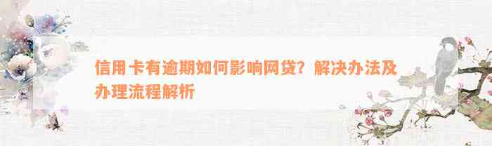 信用卡有逾期如何影响网贷？解决办法及办理流程解析